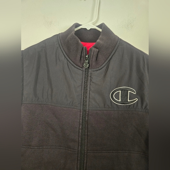 Champion Reversible Vest Mens Large Black And Red Zip Up With Pockets - Picture 3 of 11